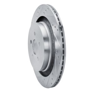 Ford Edge Brake Rotor (1) - Rear Left - R1 Concepts - Drilled & Slotted - Silver - `19-`24